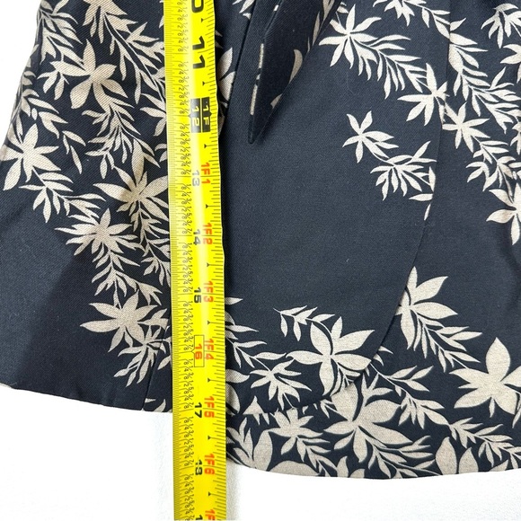 Tracey Reese Strapless Floral Top Silk/Wool Black & Beige Bustier with Bow - Picture 9 of 9